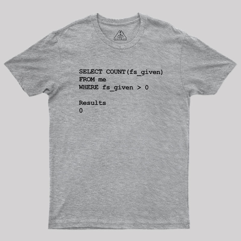 Funny SQL Programming Joke Geek T-Shirt