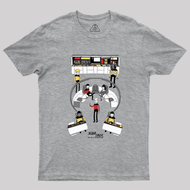 The Next Generation Cartoon Bridge Crew Geek T-Shirt