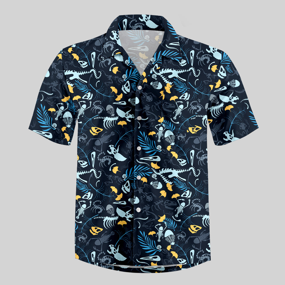 Paleontological Fossils Button Up Pocket Shirt