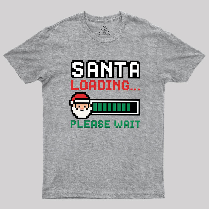 Santa Loading Pixel Design Geek T-Shirt