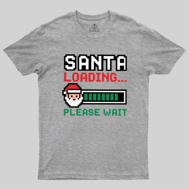 Santa Loading Pixel Design Geek T-Shirt