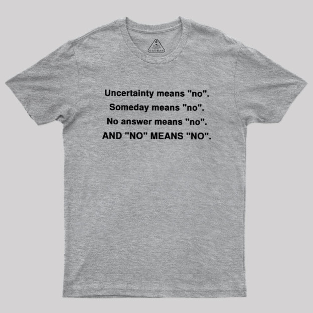 No Means No Geek T-Shirt