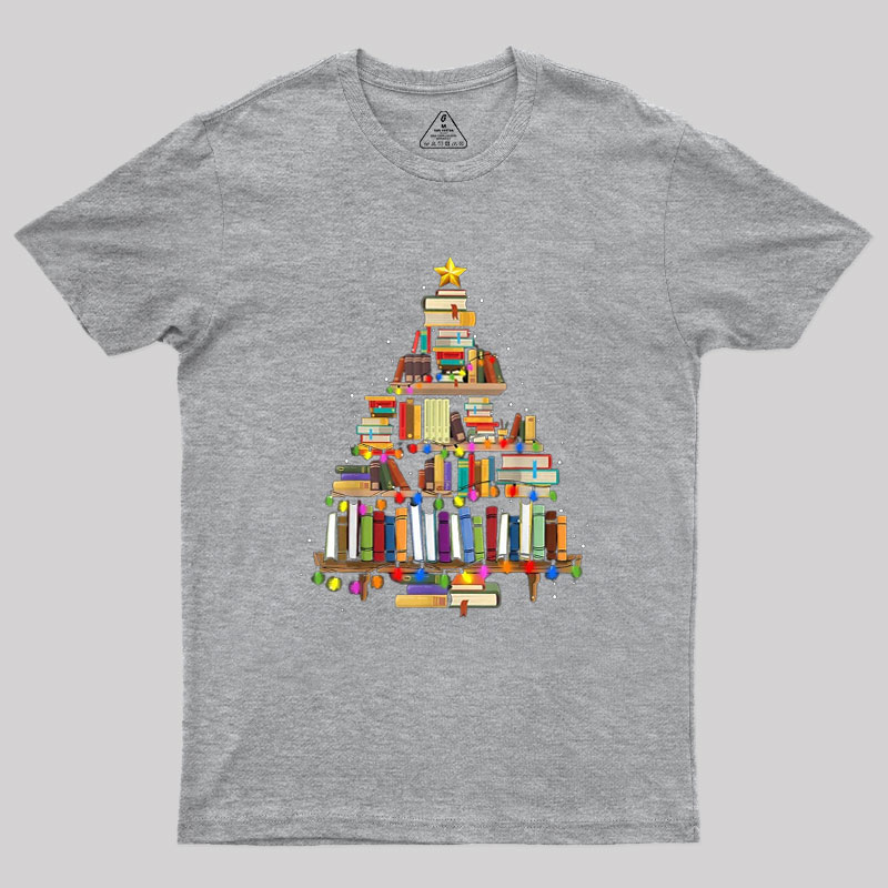 Book Tree Christmas Geek T-Shirt
