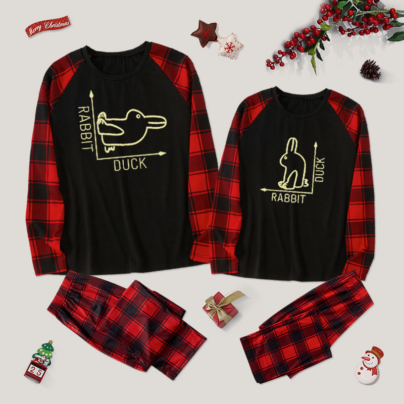 Rabbit or Duck Funny Couple Pajama Sets
