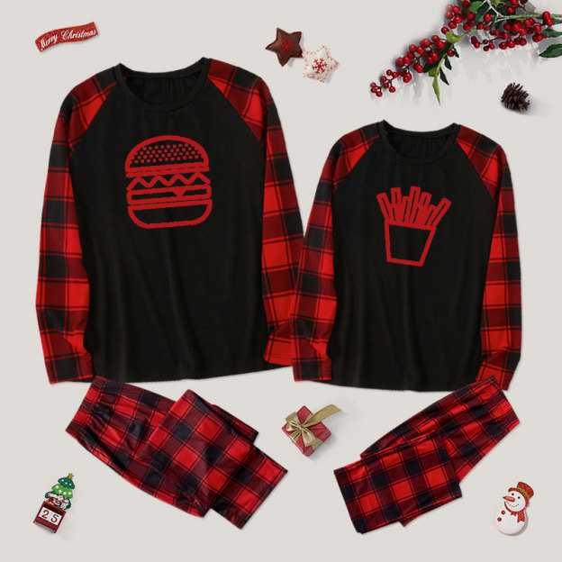 Burger And Fries Couple Pajama Sets