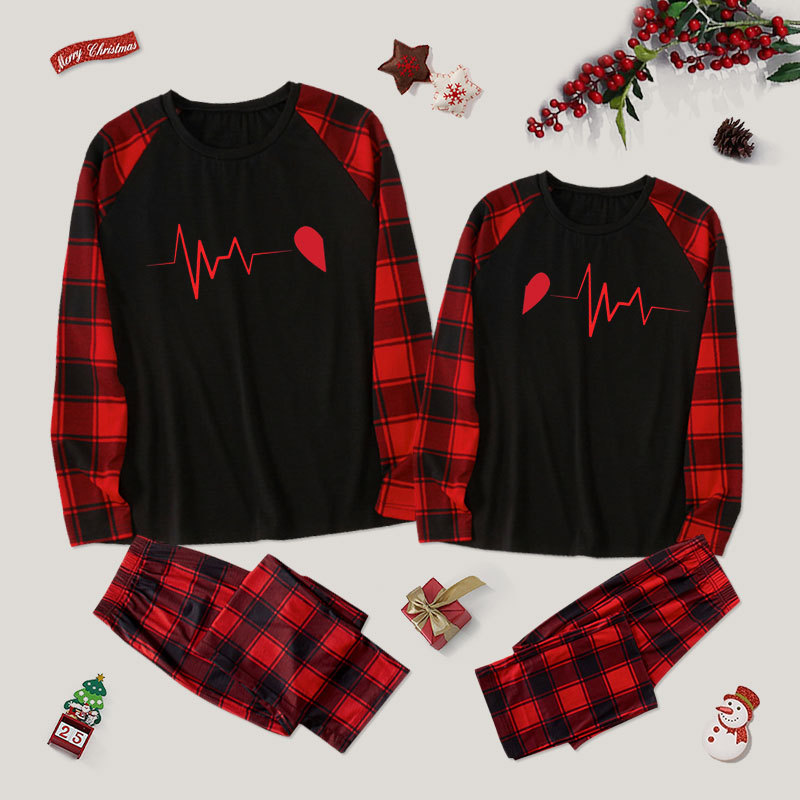 Heartbeat Matching Couple Pajama Sets
