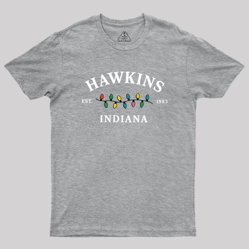 Hawkins Indiana Nov. 1983 Christmas Lights Geek T-Shirt
