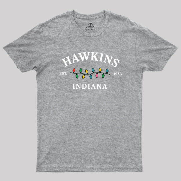 Hawkins Indiana Nov. 1983 Christmas Lights Geek T-Shirt