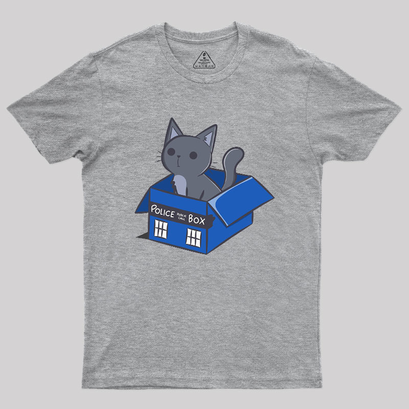 Cat In a Blue Box Geek T-Shirt