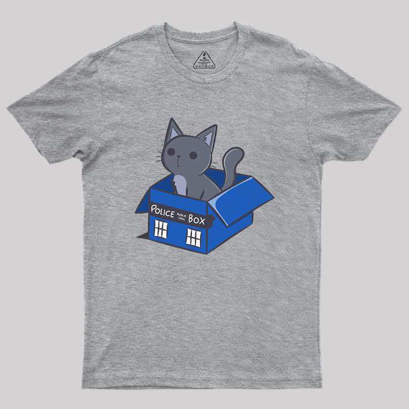 Cat In a Blue Box Geek T-Shirt