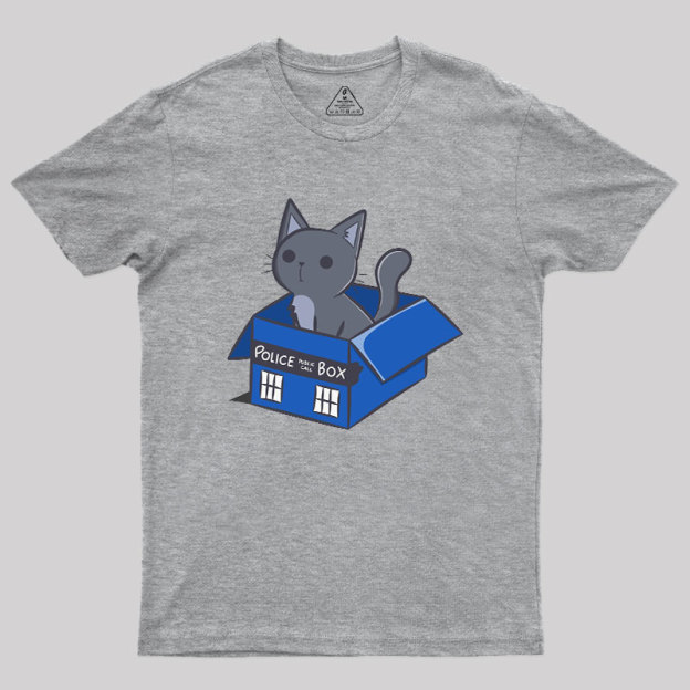 Cat In a Blue Box Geek T-Shirt