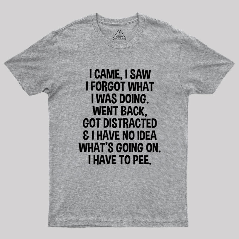 I Came I Saw I Forgot What I Was Doing Geek T-Shirt