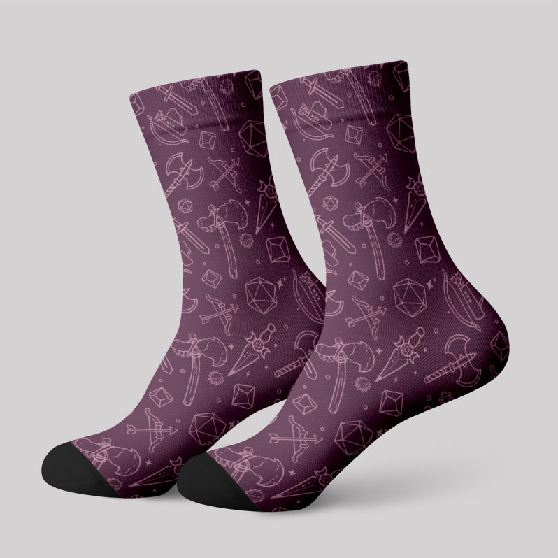 DND Medieval Weapons Men's Socks