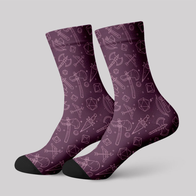 DND Medieval Weapons Men's Socks