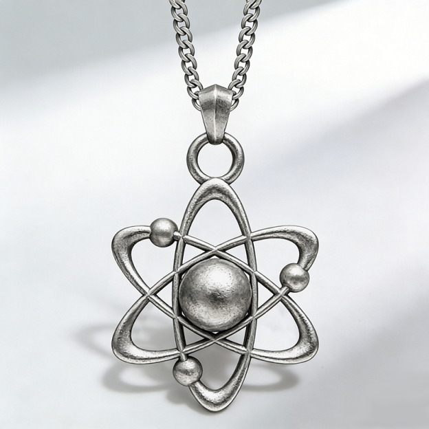 Atomic Orbit Geek Sculptural Necklace