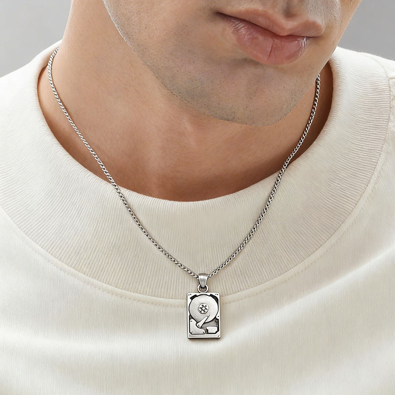 Hard Drive Geek Sculptural Necklace