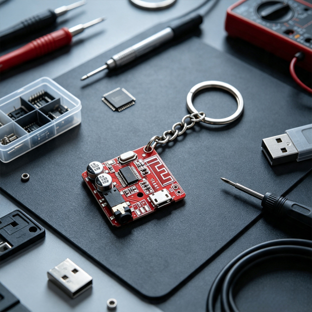 Geek Mini PCB Hardware Charm Keychain