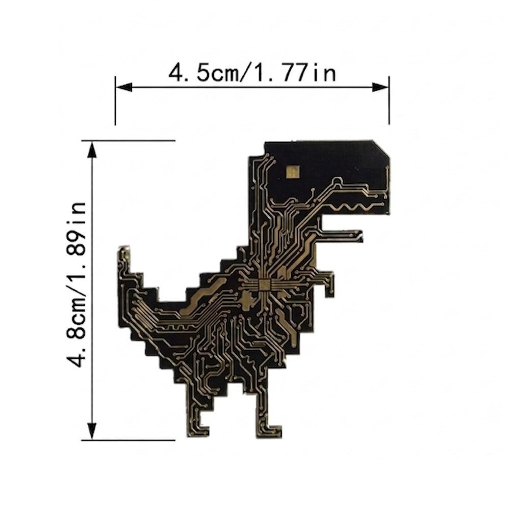 Offline Dinosaur Circuit Board Charm Funny Geek Keychain