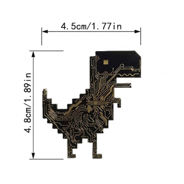 Offline Dinosaur Circuit Board Charm Funny Geek Keychain