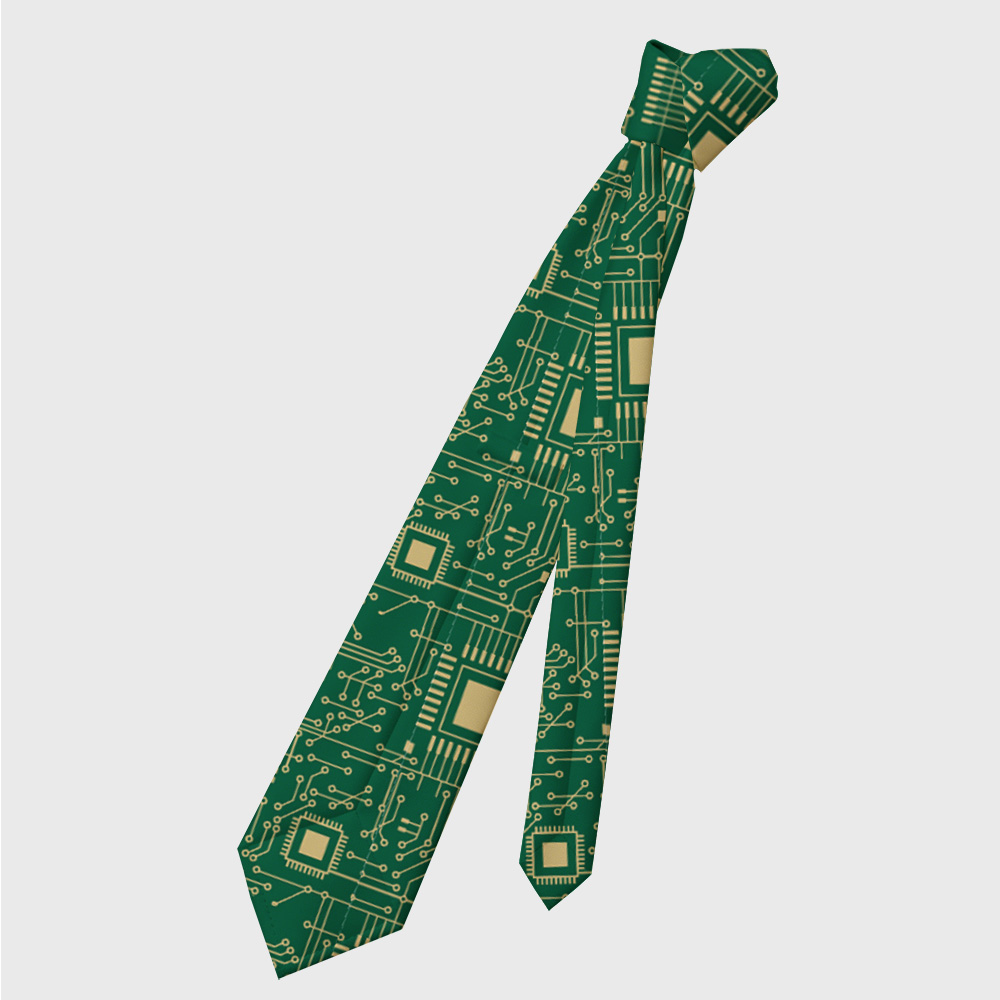 Technology Sense Circuit Board Geek Necktie