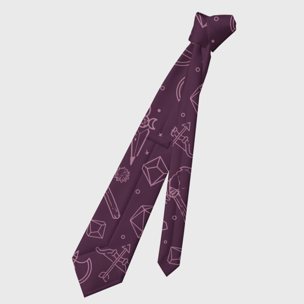 DND Medieval Weapons Geek Necktie