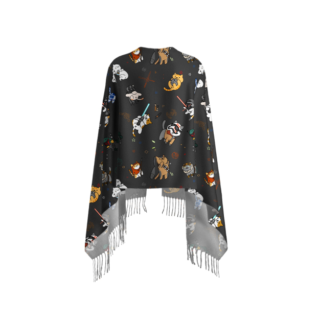 Tie The Fighter Cat Funny Geek Soft Fringed Scarf
