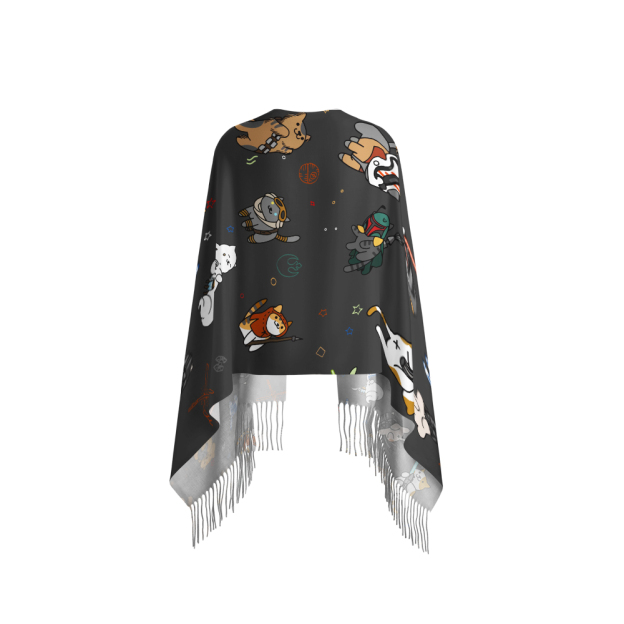 Tie The Fighter Cat Funny Geek Soft Fringed Scarf