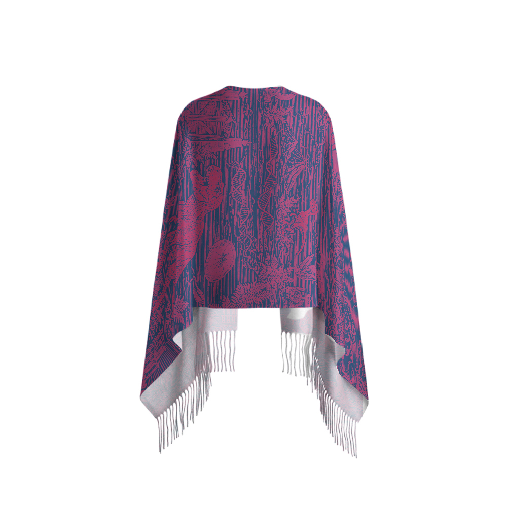 Jurassic Dinosaur DNA Microscope Geek Soft Fringed Scarf