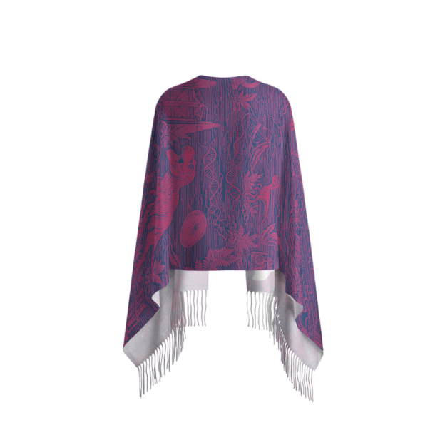 Jurassic Dinosaur DNA Microscope Geek Soft Fringed Scarf