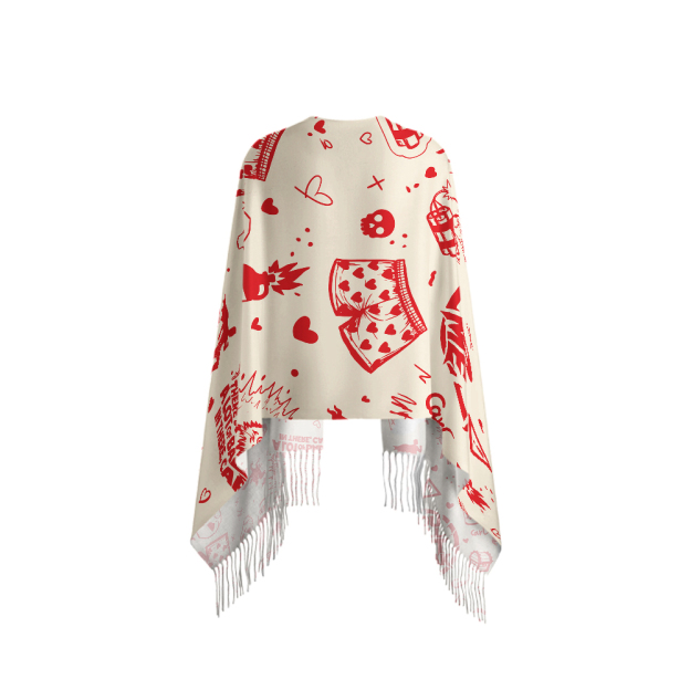 The Desperado Club Doodle Geek Soft Fringed Scarf