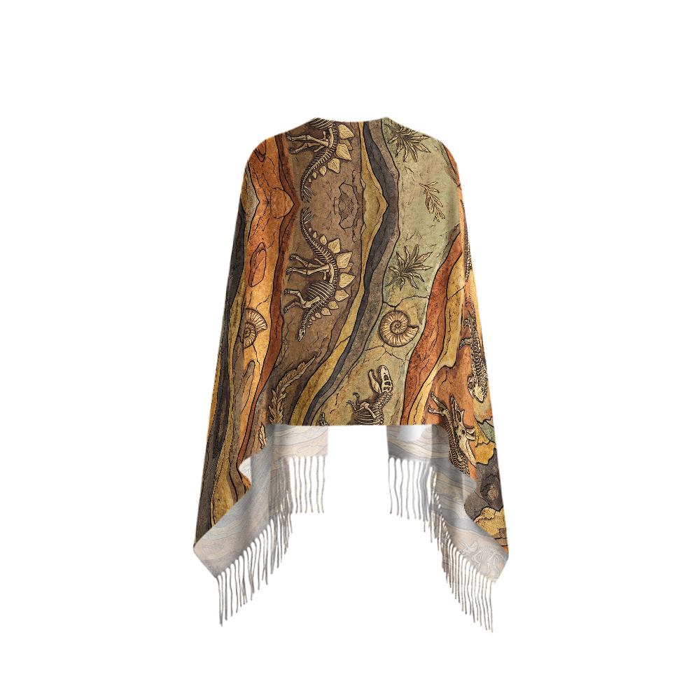 Rock Fossil Geek Soft Fringed Scarf