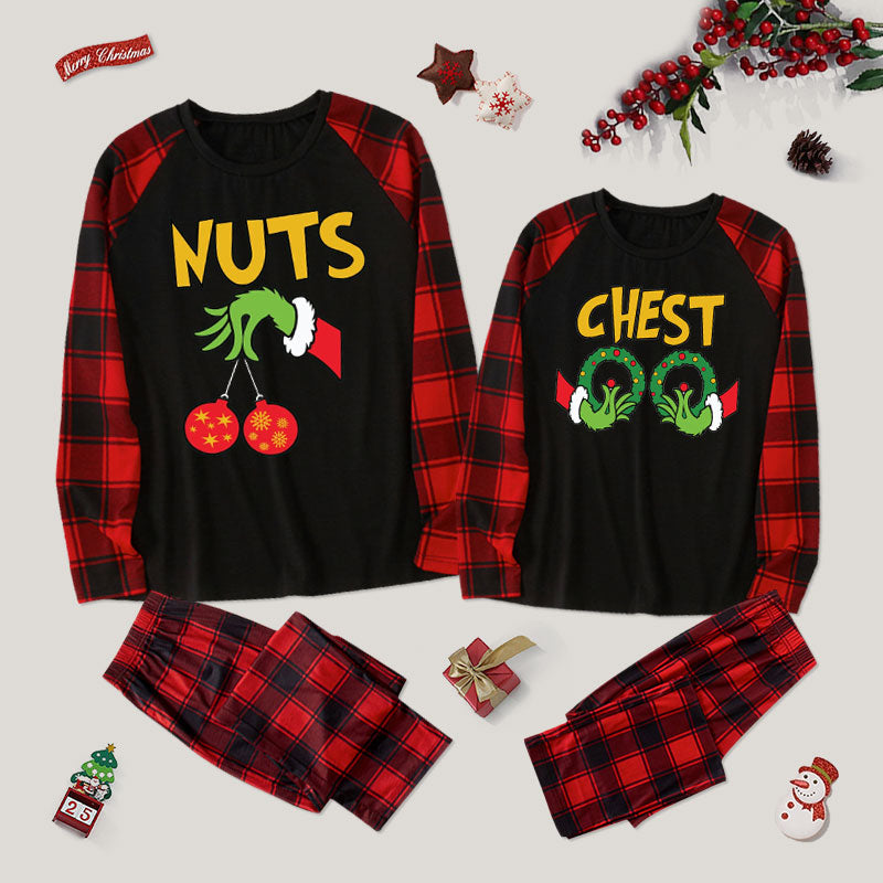 Nuts Chest Merry Christmas Couple Pajama Sets