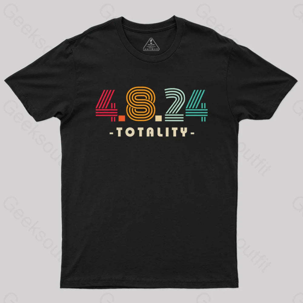4.8.24 Totality Solar Eclipse Retro Vintage T-Shirt Black / S