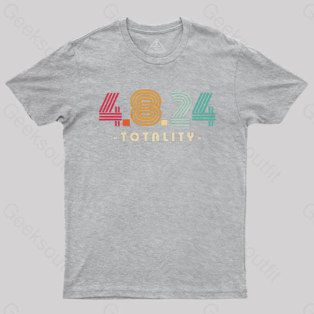 4.8.24 Totality Solar Eclipse Retro Vintage T-Shirt Grey / S