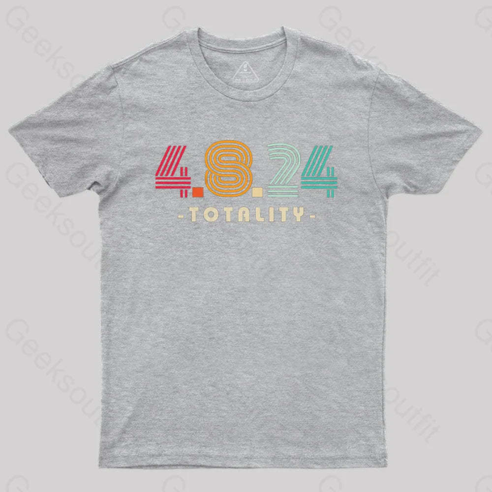 4.8.24 Totality Solar Eclipse Retro Vintage T-Shirt Grey / S