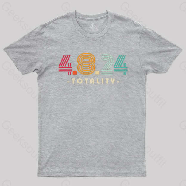 4.8.24 Totality Solar Eclipse Retro Vintage T-Shirt Grey / S