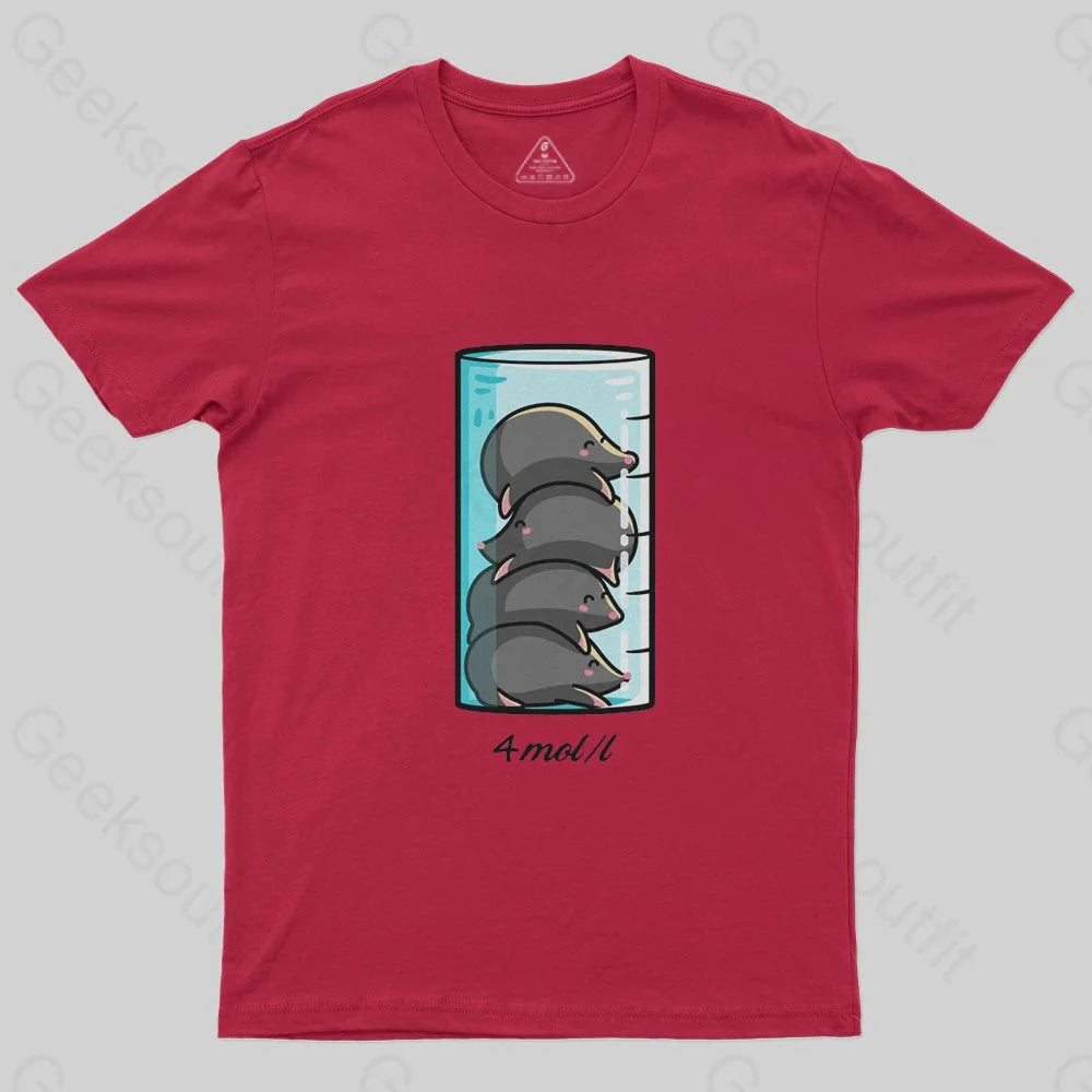 4 Moles Per Litre T-Shirt - Geeksoutfit