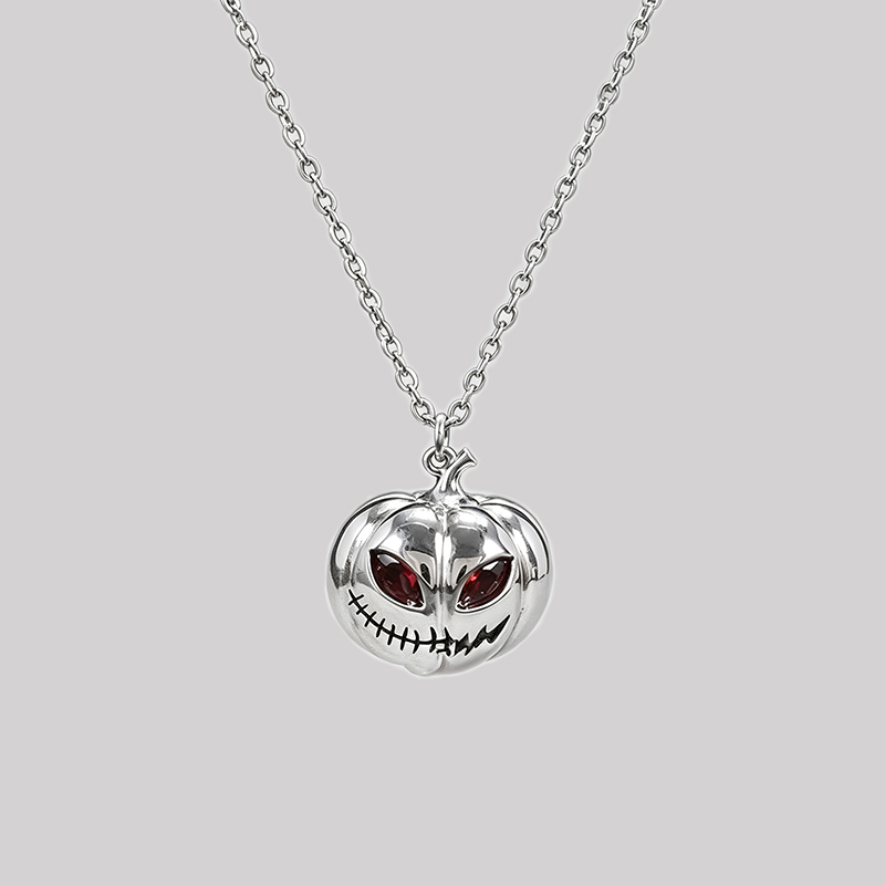 Stitch Grin Pumpkin Halloween Geek Sculptural Necklace