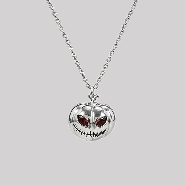 Stitch Grin Pumpkin Halloween Geek Sculptural Necklace