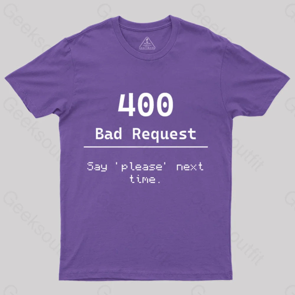 400 Bad Request Nerd T-Shirt Purple / S