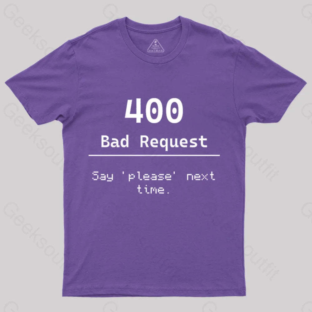 400 Bad Request Nerd T-Shirt Purple / S