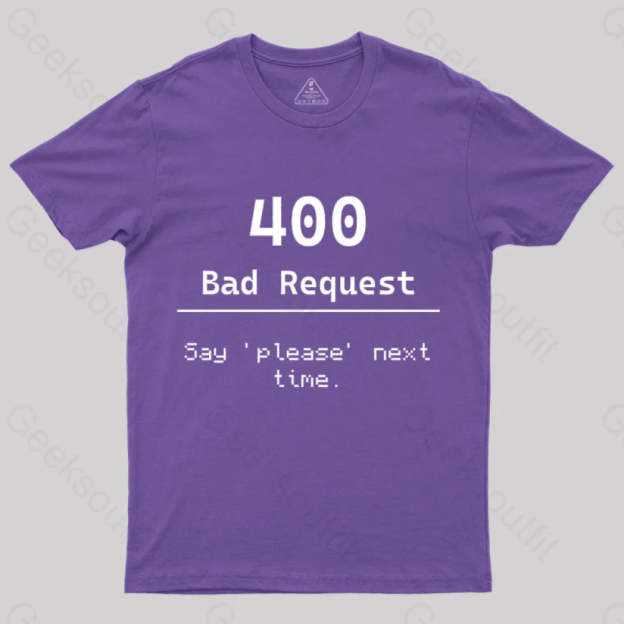 400 Bad Request Nerd T-Shirt Purple / S