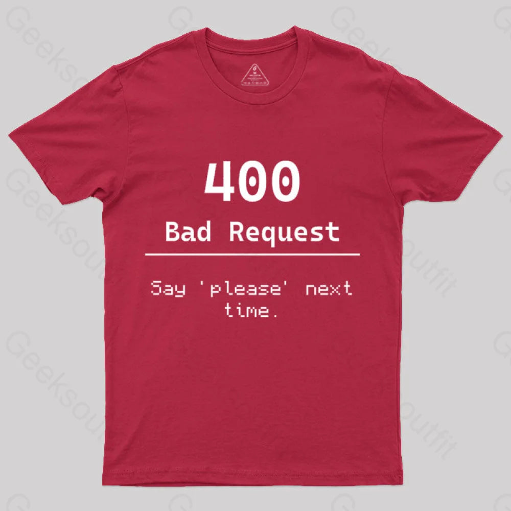 400 Bad Request Nerd T-Shirt Red / S