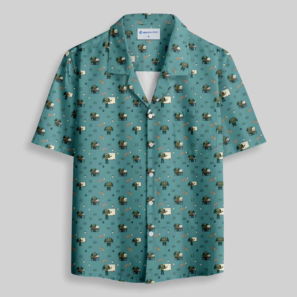 Office Cthulhu Button Up Pocket Shirt