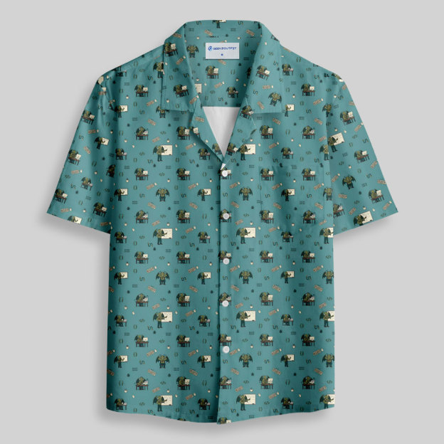 Office Cthulhu Button Up Pocket Shirt