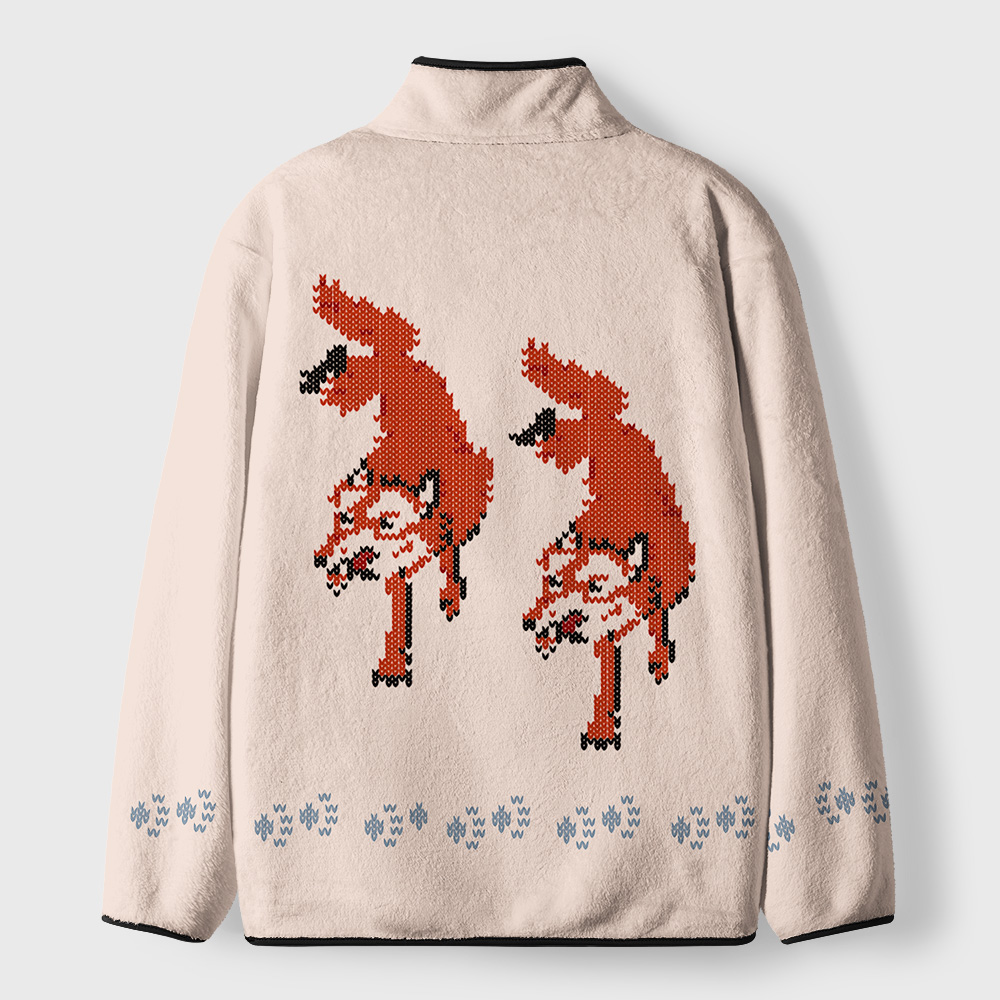 Fox Cardigan (Space Rescue Mission) Geek Polar Fleece Full-Zip Jacket