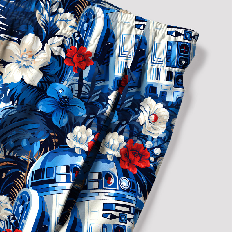 Robot Geek Hawaiian Swim Trunks