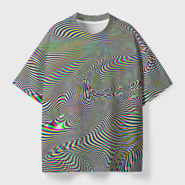 Glitch Wave Geek Eco Oversized Graphic Tees