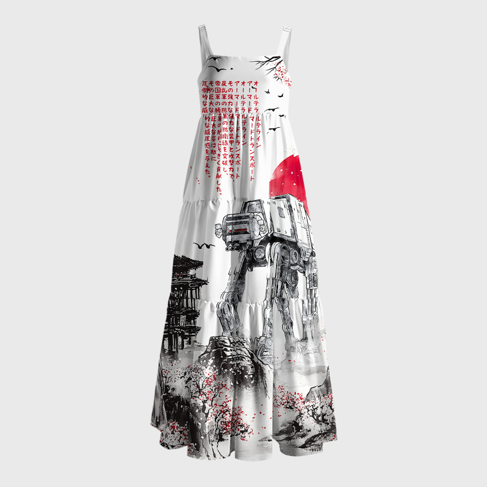 Ink Walker Geek Tiered Cami Maxi Dress