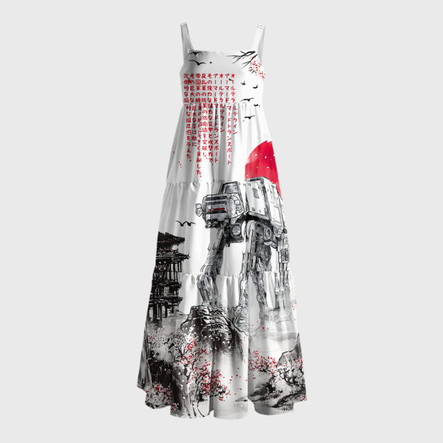 Ink Walker Geek Tiered Cami Maxi Dress